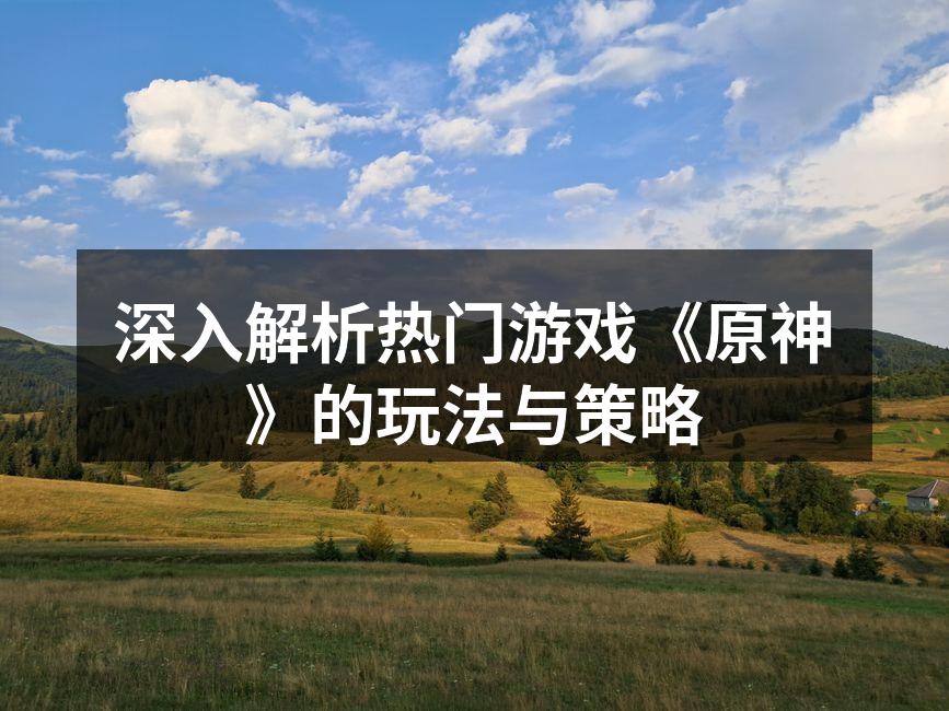 深入解析热门游戏《原神》的玩法与策略